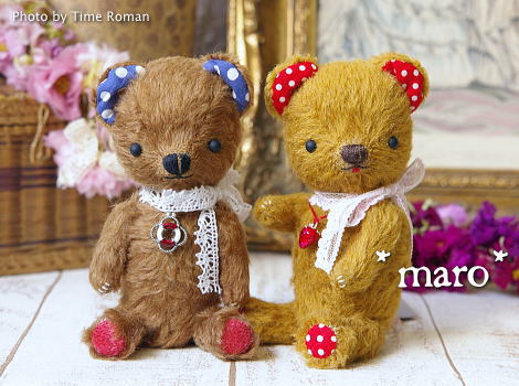 テディベア・アーティスト「maro/真野真由美」さまのテディベアが新入荷いたしました♪